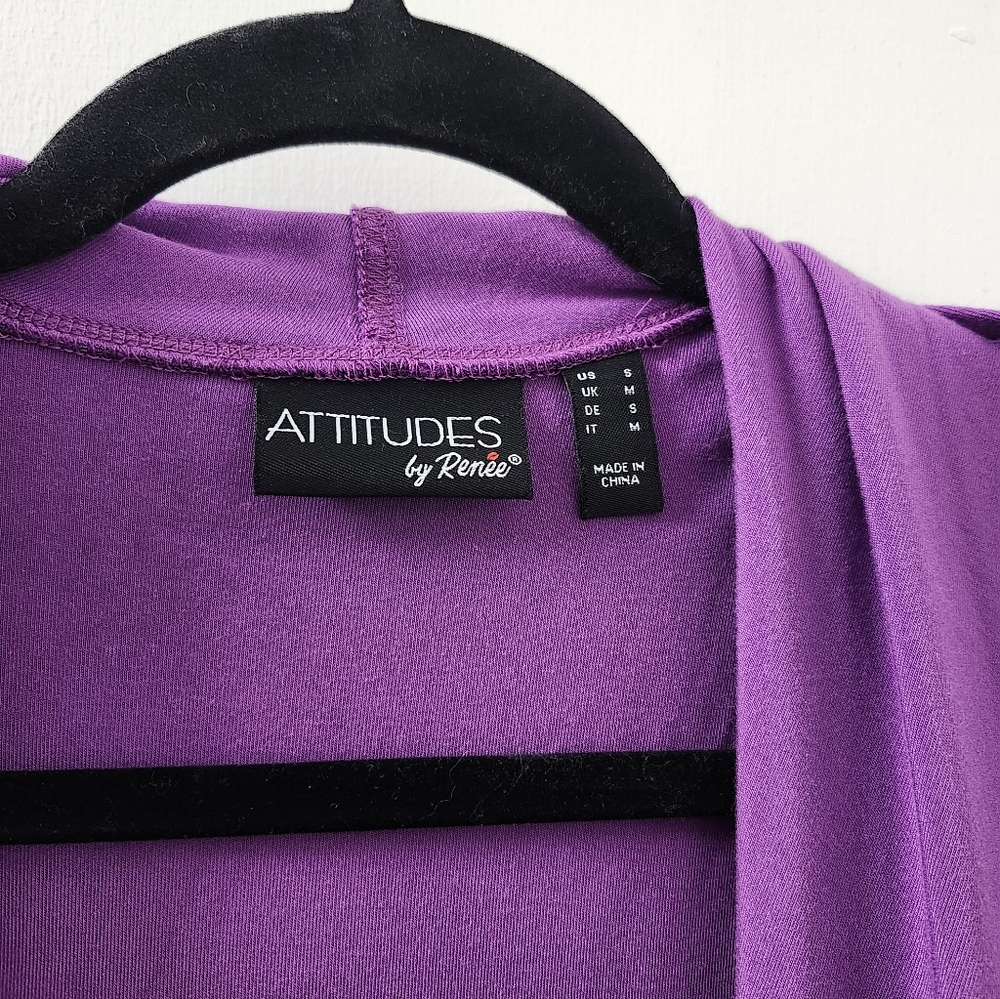 Attitudes by Renee Vibrant Purple Cardigan - Picture 2 of 5